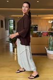Made in Italy Cotton Blend Knit Top Chocolate /9 =